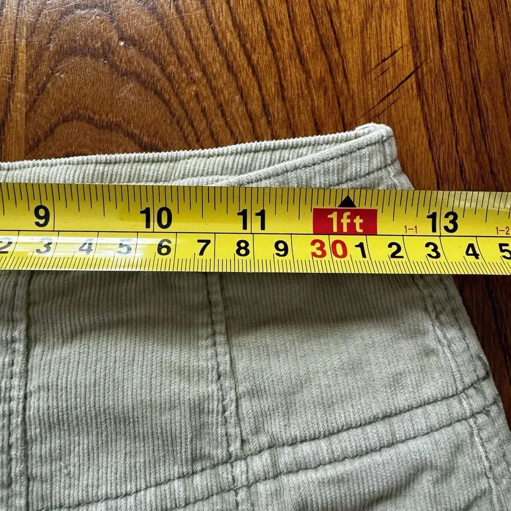 We The Free Corduroy‎ Skirt Womens 25 Sage Green Full Zip Midi High Waist Pencil